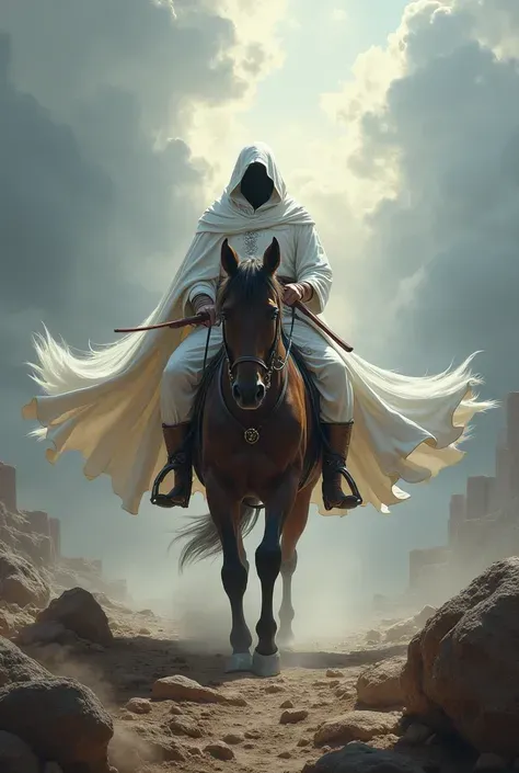 Avatars，battleground background，Horse riding with a gun，White robe