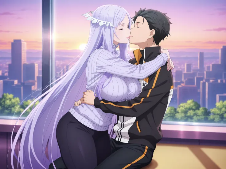 newest , masterpiece , anime screencap , anime coloring , masterpiece, best quality, quinella, 1girl, adult female, long hair, light purple hair, close eyes, glamorous bodies, attractive bodies, big Curvy, Neat, big breasts, thick thighs, Toned thighs, ((b...