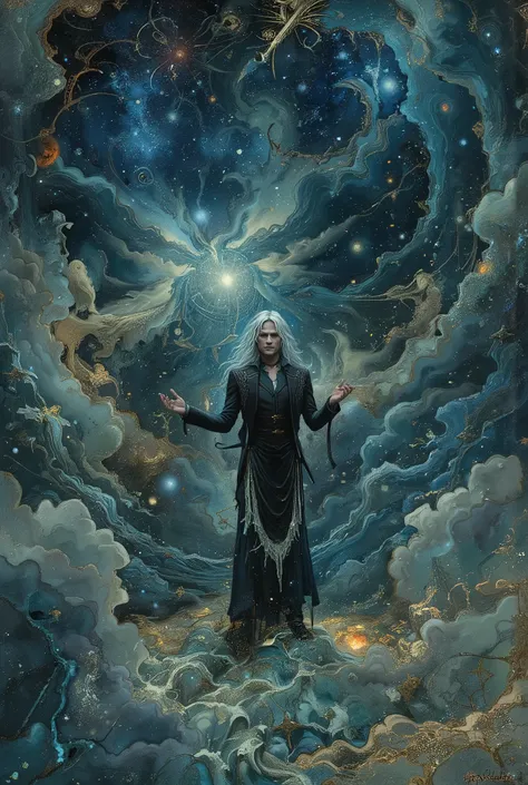 Inspired by the world of Michael Whelan, Keith Parkinson, the Gothic fantasy of Gerald Brom, and Dave Mckean. And Italo Calvino's invisible Cities. He is handsome, animated, mercurial, witty and a mad genius with the manners of an aristocrat. Age varying ...