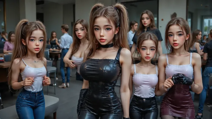 10-year-old small tiny very young prepubescent braidded asian thinspo thai girl (lolitas) + skinny asian thai girl + very long braidded pony tail + Very long hair + hair reaching knee + huge thigh gap + plump lips + long pointing tits + big huge oversized ...