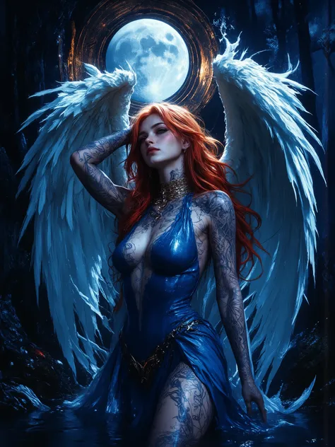 I want to create a art nouveau hyper real artwork dedicated to portraying Lilith, queen of demons, first wife of Adam, most beautiful woman ever to exist, sensational features, magnificent body, beautiful large teardrop breasts, first succubus. masterpiec...