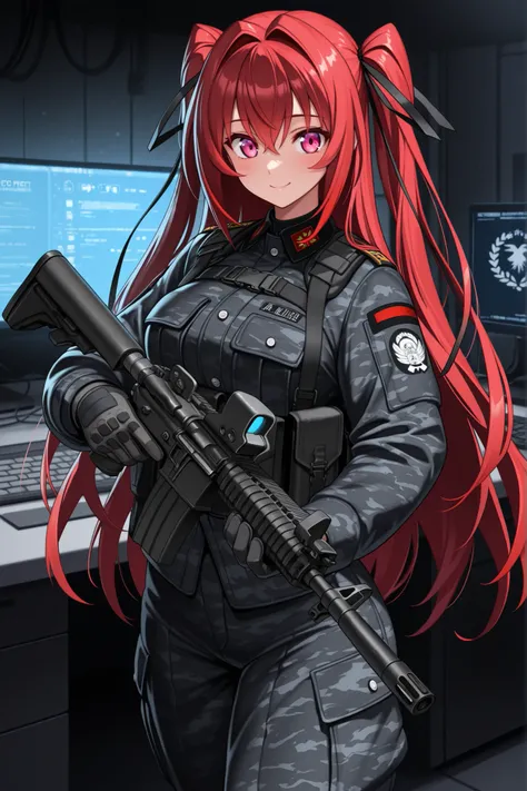 absurdres, (((Ultra HD))), (((Ultra High Quality))), ((hyper detailed)), ((Ultra High Resolution)), (Highly rendered), ((detailed eyes)), (((8K))), ((perfect face)), ((masterpiece)), cinematic, solo, 1girl, tall, black military combat uniform, black camou...