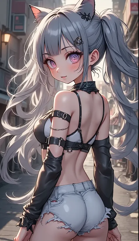 perfect anatomy, Exquisite Description, Silver Hair, A beautiful angel, wearing cute costumes、Pictures of them walking down the street、eating ice cream, realistic expression, 4K, high resolution, live-action, As shown in the picture, VERY REAL, , Brillian...