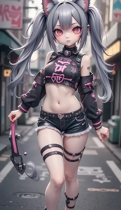 perfect anatomy, Exquisite Description, Silver Hair, A beautiful angel, wearing cute costumes、Pictures of them walking down the street、eating ice cream, realistic expression, 4K, high resolution, live-action, As shown in the picture, VERY REAL, , Brillian...