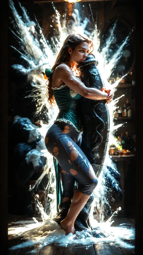 score_9, score_8_up, score_7_up, female, ((furry)), (((woman))), cleavage, skimpy, curvy, bartender, behind counter, tavern, (((passed out))), ((fear)), medieval fantasy, depth of field, highly detailed, high contrast, film grain, Rim Lighting, Rays of Shi...