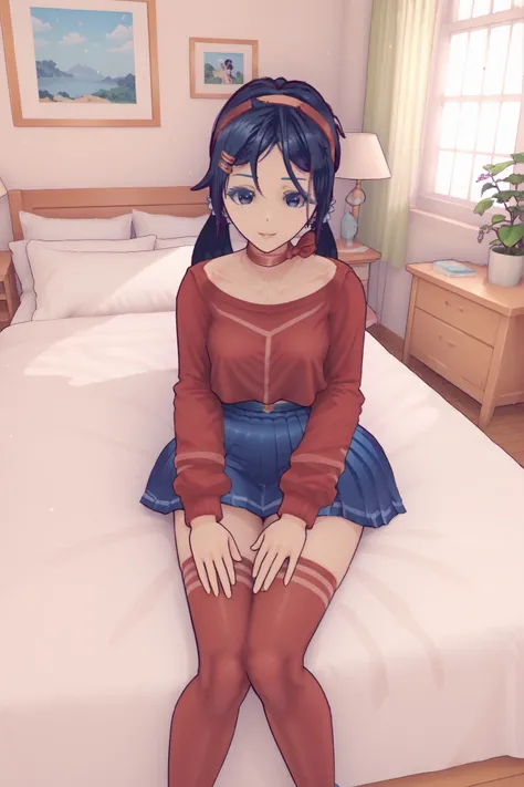 Mita from Miside, sitting on bed