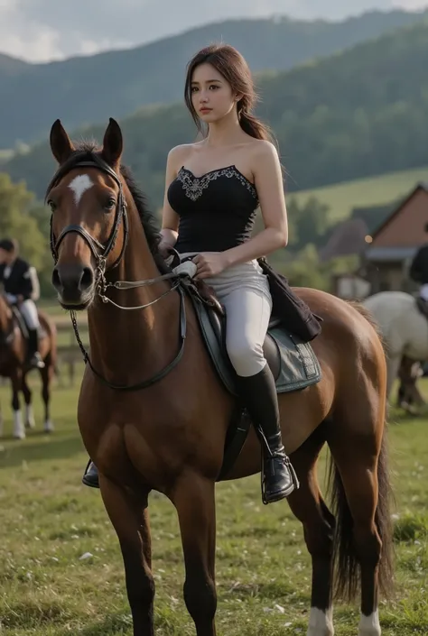 Equestrian Trainer, Easter Europe Beauty Adult Woman, Has Beauty Busty Body, Big Breasts, Hourglass body, Thick Thighs, Thick Legs, Full Hips, Huge Hips .