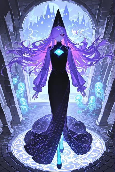 (source_anime,xxx667_illu,glowing,ghostly) The undead medival princes. (She has a transparent skin, the silhouette of her skeletal bones can be see through.) She has a shorty flat-chested body shape. She has ghostly pale skin and bruises under her eyes. S...