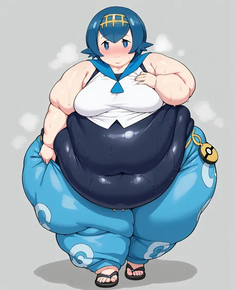 masterpiece, best quality, solo, 1girl, score_9, score_8_up,score_7_up BREAK, 1girl, solo, chubby, fat, very fat, obese, obesearms and legs, sloppy stomach, saggy round breasts, fat face, fupa, double chin, plump, thick thighs, thigh, morbidly obese, immob...