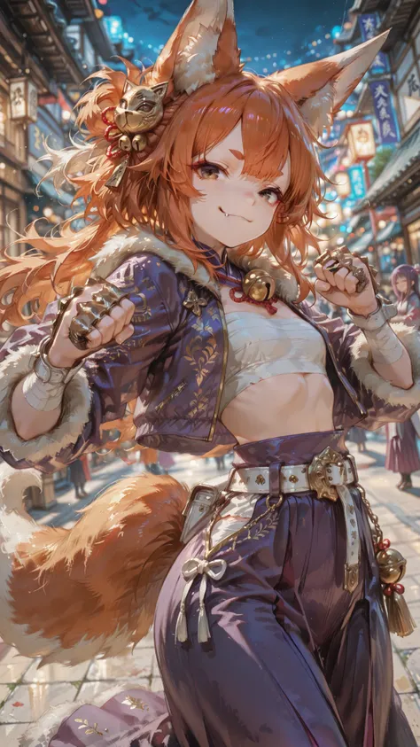 ,(masterpiece), (Highest Quality), (very detailed), (detail background), (so beautiful), 8k, 32K, high resolution,
(anime coloring:1.2),(perspective:1.2), (depth of field:1.4),(blurry background:1.4),dynamic angle,night,
girls,smug,fox ear,(Saggy Eyes:1...