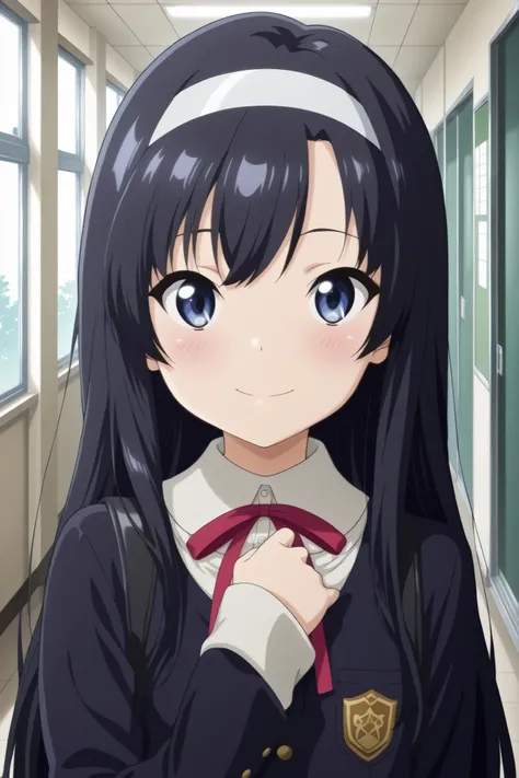 "ultra-detailed, best quality, beautiful eyes, extremely detailed, best quality, beautiful, Master piece, highres, best quality, official art, highres, masterpiece, newest",, "solo, 1girl, saeinagaki, long hair, blue eyes, smile, blush","school uniform, ne...