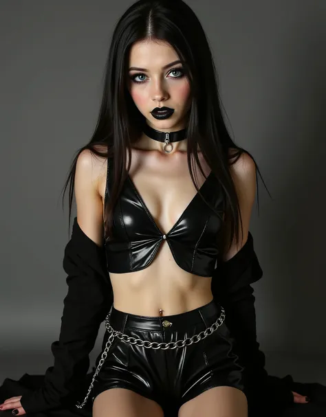 (Ultra realism:1.3), (Photorealism:1.2), (Cinematic photo:1.3), (RAW photo:1.3),
(Studio lighting:1.3), (Depth of field:1.3), (Sharp focus subject:1.2),
(Dark moody tones:1.3), (Vibrant color grading:1.2),sitting with legs spread, (wide-angle lens:1.2), (e...