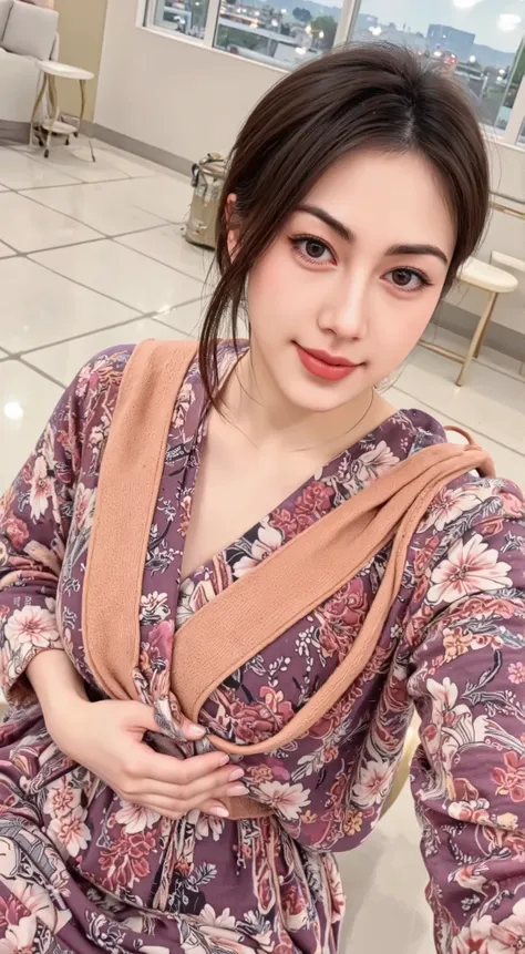 hyper HD, Masterpiece, Textured skin, 4K, Best quality of potrait a Beautiful asian woman white fairy skin wearing dress , close-up half body , happy vibes, beauty smile , open mouth showing teeth , smiling confident , huge breast , perfect hands , auto ...