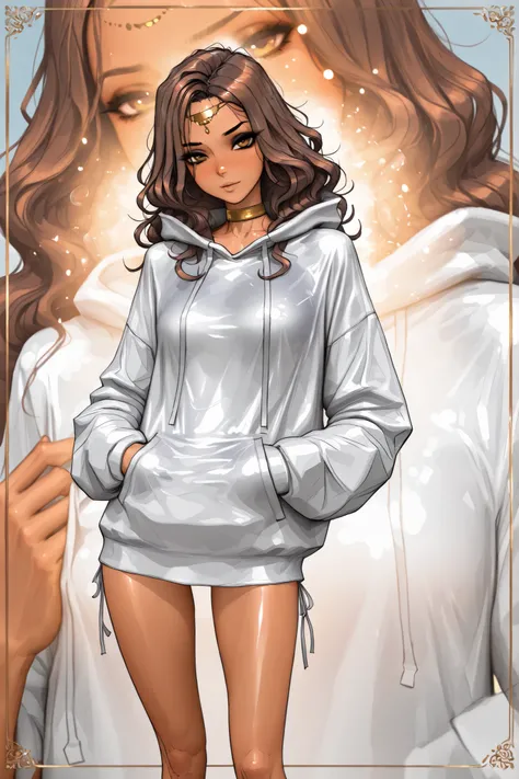 (dark-skinned_female:0.5), masterpiece, best quality, very aesthetic, movie quality, depth of field,soft saturation, focused subject, ,official style, shiny skin,  long brown hair, curly hair, curls framing faces, voluminous hair, (dark-skinned female
), a...