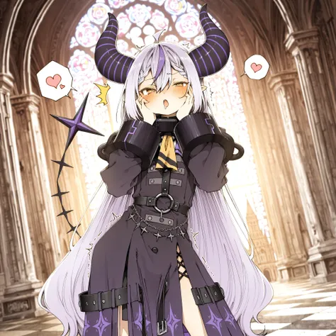 ((Abara Heiki style)), ((Laplus Darknesss)), ((Masterpiece)), ((best quality, amazing quality)), ((very aesthetic, absurdres, newest)), (backlighting), ((detailed background, negative space, blurry background, depth of field, Asymmetrical background)), (dy...