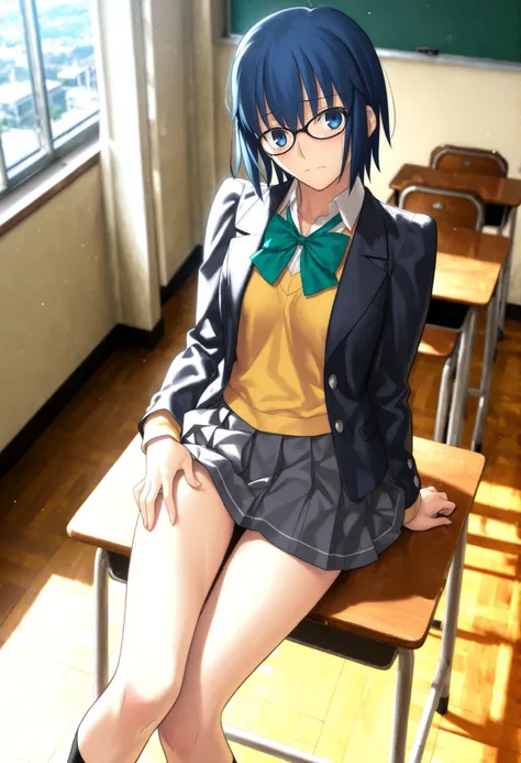 masterpiece, , absurdres, highres, detailed background, high resolution, masterpiece, necessary, detail, best quality, quality, necessary, details, High details, Precise, 8k, indoors, from above, (school, photo background, blurry background ,), sitting, ...