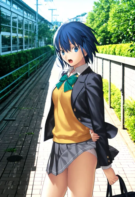 masterpiece, , absurdres, highres, detailed background, high resolution, masterpiece, necessary, detail, best quality, quality, necessary, details, High details, Precise, 8k, outdoors, school,,( ,photo background, blurry background ,),cowboy shot , ...