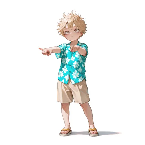 (male), (child boy), (small body), (short messy blonde hair), (brown eyes)), (solo), (single character), (full body version), (white background), (no background), (highly detailed), (shadow), (standing playful pose), (natural light), (detailed outfit), (de...