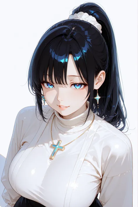 elegant morning light、The sophisticated studio portrait animation. Her Shining, It makes, mature smoothness, plump, The moisturized lips and intense, sapphire blue eyes. captures a striking Russian woman with graceful quality {x} Her well-shaped figure is ...