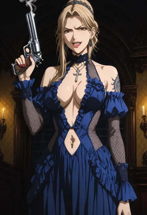 ((masterpiece)),(((best quality))),((ultra-detailed)),((illustration)),((disheveled hair)),((frills)),(1 girl),(solo),
Lihtel \( Samayou Midara na Lunatics\),blonde hair,brown eyes,(anime coloring , anime screencap:1.2),(European Aristocrat Style:1.2),matu...