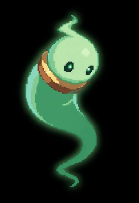 sheet green ghost,solo, green ghost costumel, black background,