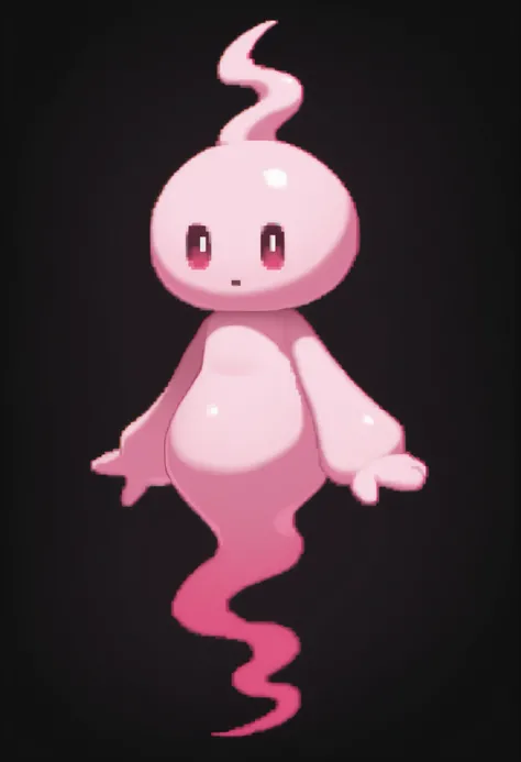 sheet pink ghost,solo, pink ghost costumel, black background,