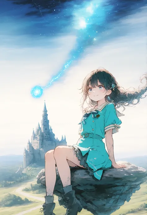 Castle in the Sky,Castle in the Skyからもう一つのCastle in the Skyが見える,It's a course where they collide,The one who laments々,Commanding Knights,Trying to Avoid Collision,A gust of wind blows，A foreigner々There are，maintained road ，Wearing uniform，Sitting on a rock...