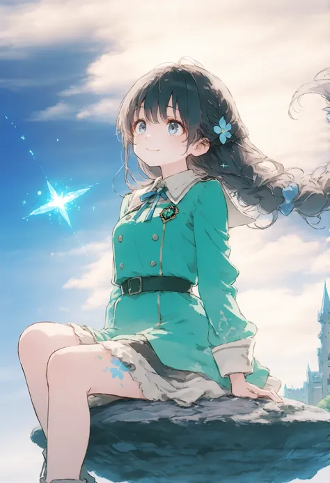 Castle in the Sky,Castle in the Skyからもう一つのCastle in the Skyが見える,It's a course where they collide,The one who laments々,Commanding Knights,Trying to Avoid Collision,A gust of wind blows，A foreigner々There are，maintained road ，Wearing uniform，Sitting on a rock...