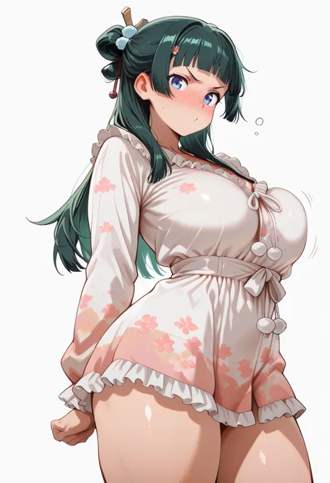 score_9, score_8_up, score_7_up, score_6_up, score_5_up, score_4_up, masterpiece, high quality, BREAK, 1girl, navel, midriff, rounded breasts, thick breasts, sfw, looking at viewer, nose blush, shiny legs, shiny body, shiny hair, clear skin, clear body,, l...