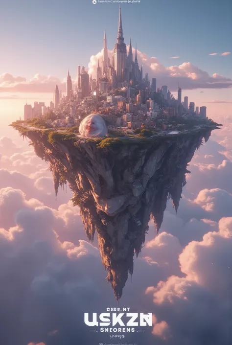 realistic, day time, masterpiece, (huge island in the sky with city in it:1.5), silent atmosphere, hd, hdr, best quality, lots of details, ultra sharp, ultra detailed, colorful, (radiant complexion:1.3), (highly detailed:1.4), (sharp focus:1.3), (soft li...