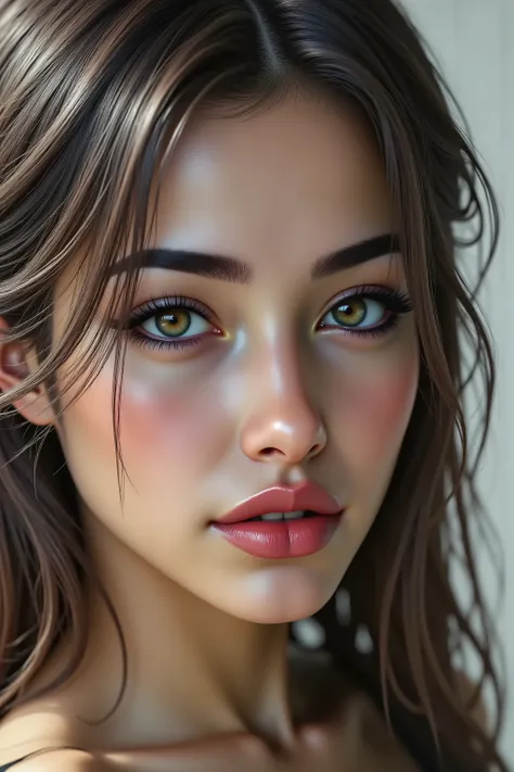 realistic (photorealistic Realism) , (Key Directive: - "The priority is the anatomical accuracy and texture of the materials" - "Ultra-sharp human eyes with biological accuracy") (ultra realistic texture details: velvety skin, hair), (dark hair (short hair...