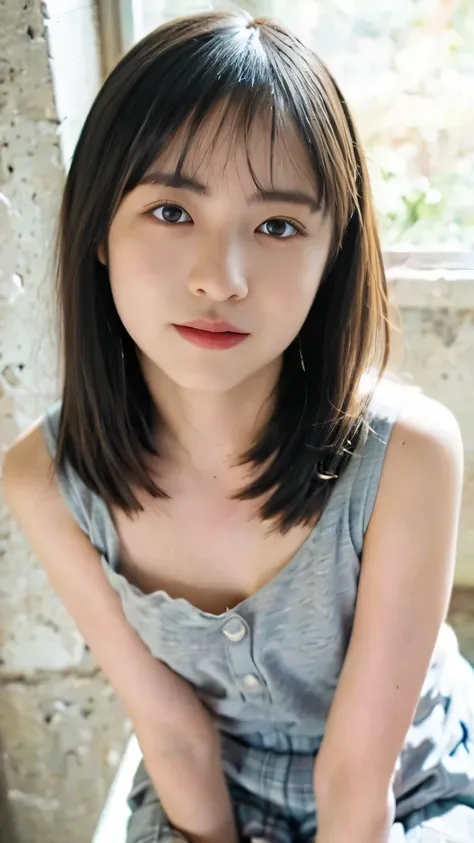 (masterpiece, Highest Quality:1.2), one girl, solo, Knee-length photos、 ((Erect Nipple )),please show me a woman who will surprise everyone.、I want to show you naked、 she's completely naked 、I'm exposing my breasts and genitals 、nipples are pale pink,、no c...