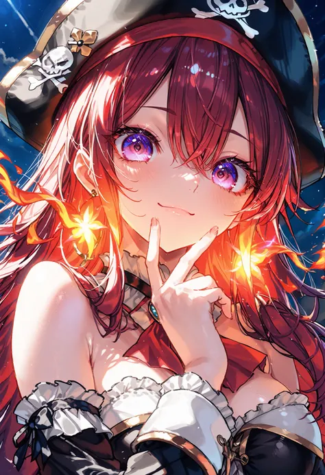 Brilliant Colors,beautiful eyes,A delicate smile,Textured Skin,masterpiece,Kilo,Highest Quality,gentle and beautiful woman,captain，Pirate Fleet，無数のsailが旗めく，sail，The Enchanted Pirate,A powerful pirate ship,A magnificent ship's hull,A rolling ocean,A vibrant...