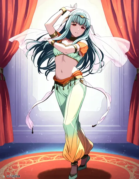 (1girl:1 . 5) , (Seul:1 . 5) , score_9 , score_8_haut , score_7_haut , source_anime , Official work , ultra-detailed , masterpiece , best quality , high resolution , beaux yeux , detailed eyes , Detailed face , beautiful detailed eyes,1girl,long hair, red...