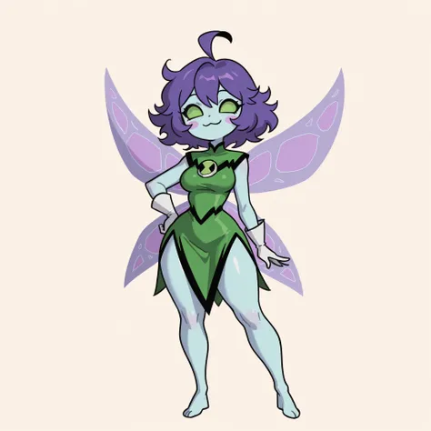 masterpiece, ultra-HD, impressionism, high detail, best quality, very aesthetic, 8K, best quality, beautiful, ultra-high resolution, 32K UHD, sharp focus, 1girl, solo, peskydust, short messy hair, purple hair, fluffy hair, ahoge, almond-shaped eyes, green ...