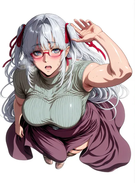 L_Cation2, Babu-style, Hgk, (yoshio_(55level)-style:1.4), (mostlybluewyatt-style:1.3), (haikawa_hemlen-style:1.2), (imizu_(nitro_unknown)-style:1.3), (anime coloring, anime screencap), shiny skin, (voluptuous body:1.4), (mature female:1.4), (cellulite:1.3)...