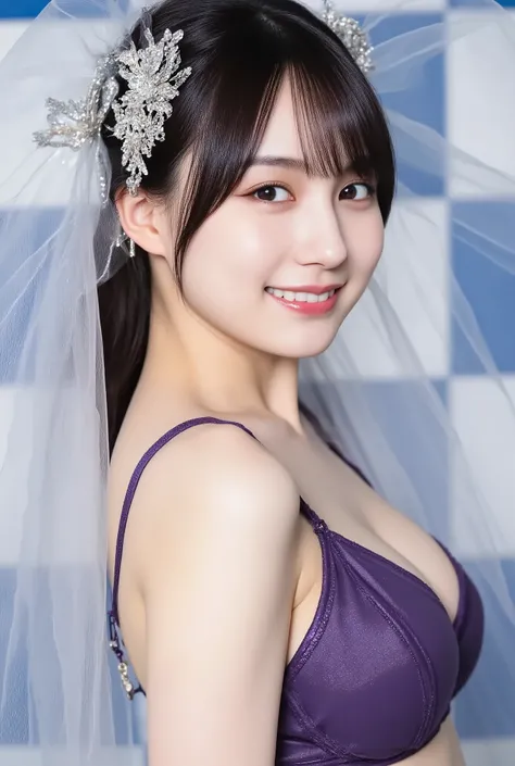 (a woman with huge breasts１By people),(((very short hair with chest in left hand))),((とても綺麗な短いdark hairedの女性)),(dark haired),( black hair with short hair),(have bangs),Realistic Portraits,Realism,Highest Quality,Masterpiece,Highest Quality,best image quali...