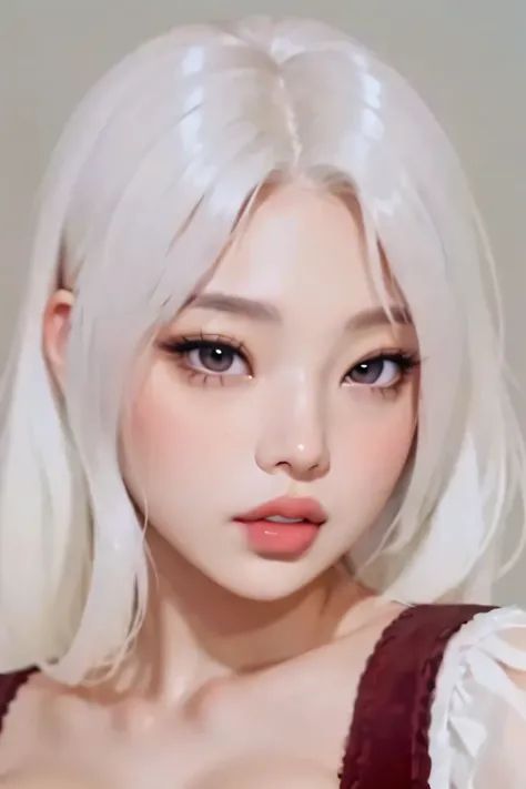 almond eyes,   full lips, large and voluptuous breasts . flirtatious look, big breasts, natural breasts, natural fall, proportional breasts, breasts according to the position. Breasts, beautiful breast, deep neckline, cute and big tits, feminine body, beau...