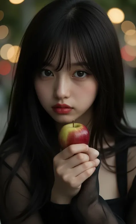 ((RAW Photo), absurd, (absurdresolution)), masterpiece, best quality, (Extremely detailed 8k unity CG wallpaper), (best illustration), (best shadow), Realistic lighting, beautiful detailed glow, ((21 years old)), girl, long black hair, black queen, accesso...