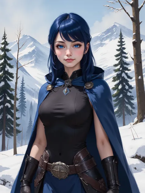 sketch painting, marinette Dopanchan, fsstyle, A very beautiful and cute 22 year old woman with a slight smile. (((Shy smile))), sharp focus on the face, (((Extremely detailed ice-blue western eyes, beautiful eyes, beautifully detailed eyes))), (((delicate...