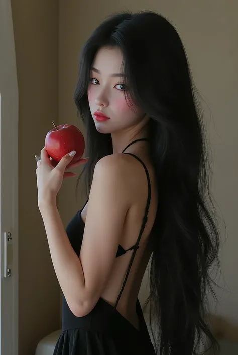 (( RAW Photo), is absurd, (is absurdное разрешение)), masterpiece, Better quality, (Very detailed 8k unity CG wallpapers), (best illustration), ( is the best shadow), Realistic lighting, beautiful detailed glow, ((21 years old)), girl, long black hair, bla...