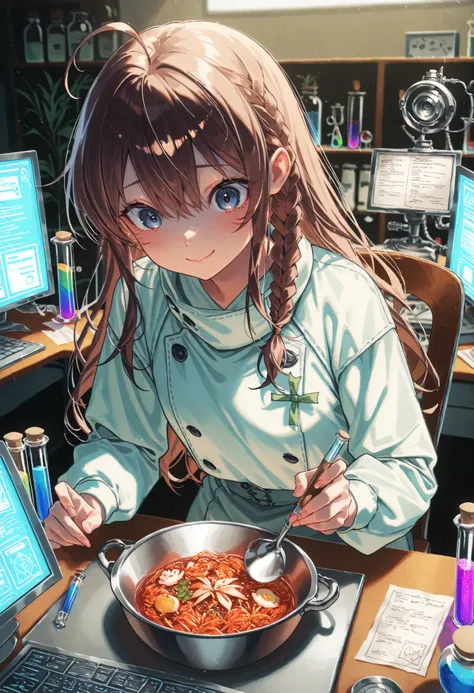 (((Forbidden Laboratory))), Dark laboratory equipment,Feeling nervous,Metallic Texture,Delicate Description，clean laboratory interior,scientist's experimental scene,Test tube,Medicines,gas emission device,spectrophotometer on the device,optical detector,co...