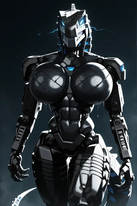 l3g0, masterpiece, best quality, amazing quality, very aesthetic, high resolution, highly detailed, high quality, krekkov style, score_9, score_8_up, score_7_up , solo, muscular, roodaka, bionicle, anthro, dinosaur, lidded eyes, annoyed, glowing eyes, sedu...