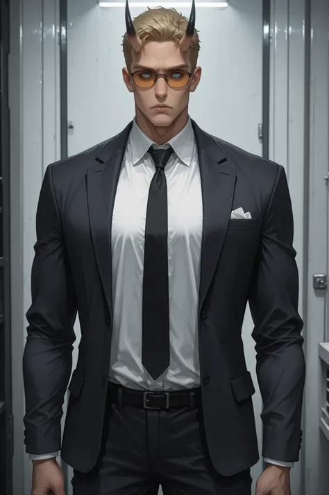 safe_pos, score_9, score_8_up, score_7_up (zPDXL3)  Stable_Yogis_PDXL_Positives,  BREAK inside, Facility, government_facility, command room

1guy, solo, tall, (light_skin_tone:1.3), muscular_arms, short_hair, blonde_hair, black nails, Oni_horns, long_fangs...