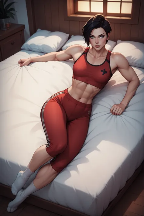 score_9, score_8_up, score_7_up, score_6_up, score_9, score_8_up, score_7_up, score_6_up, masterpiece, high quality, (best quality:1.1), (masterpiece, best quality, cinematic angle, night, detailed, intricate) a beautiful, fit, stunning, sporty, girl (extr...