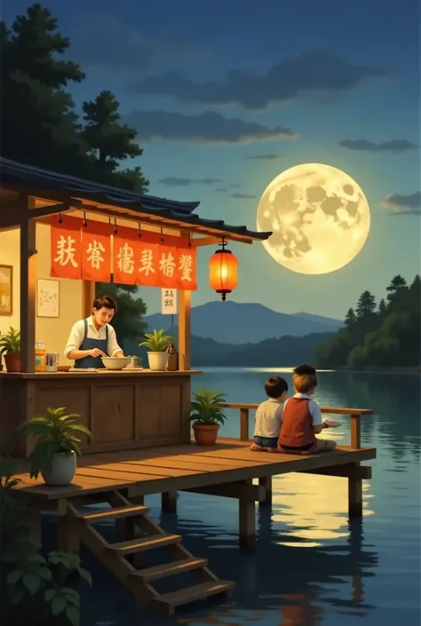 月夜の湖畔の屋台 v1.0