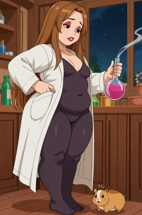 Debra, small breasts. Pale red lipstick, brown hair,black eyes, pale red makeup, long hair, thick hips, chubby, overweight, mature woman. |   masterpiece, Best Quality, High resolution,16k,official art,super detailed skin,detailed,sfw,Crazy Experiment,SF,s...