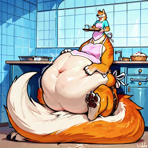 4k ultra quality, 4k full body view,(ultra high detailed body),(wolf taur:1.3),by mystikfox61, by glitter trap boy,feral paws, by bebebebebe,by morethreedee, by seibear,sharp nails,((sfw)),(ultra detailed face),detailed eyes,big tail,(hyper tail:1.2),(deta...