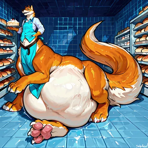 4k ultra quality, 4k full body view,(ultra high detailed body),(wolf taur:1.3),by mystikfox61, by glitter trap boy,feral paws, by bebebebebe,by morethreedee, by seibear,sharp nails,((sfw)),(ultra detailed face),detailed eyes,big tail,(hyper tail:1.2),(deta...