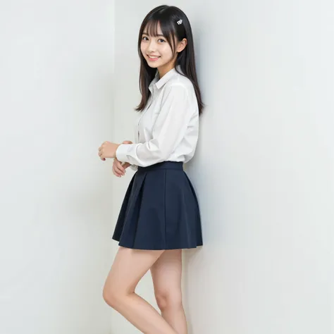 Thick lips、 dark hair、 big eyes、 Straight Medium Hair 、  Her left bangs are fastened with a silver hairpin,live-action 、authentic、 upper body、solo、   Tanned Japanese Girls、 high school students、( Dangerous Emoji   )、  very tanned skin  、 beautiful pink lip...